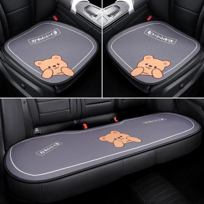 Seat cushion, seat cover | Silk Comfortable Breathable Car - winnie-the-pooh-gray-three-piece-set