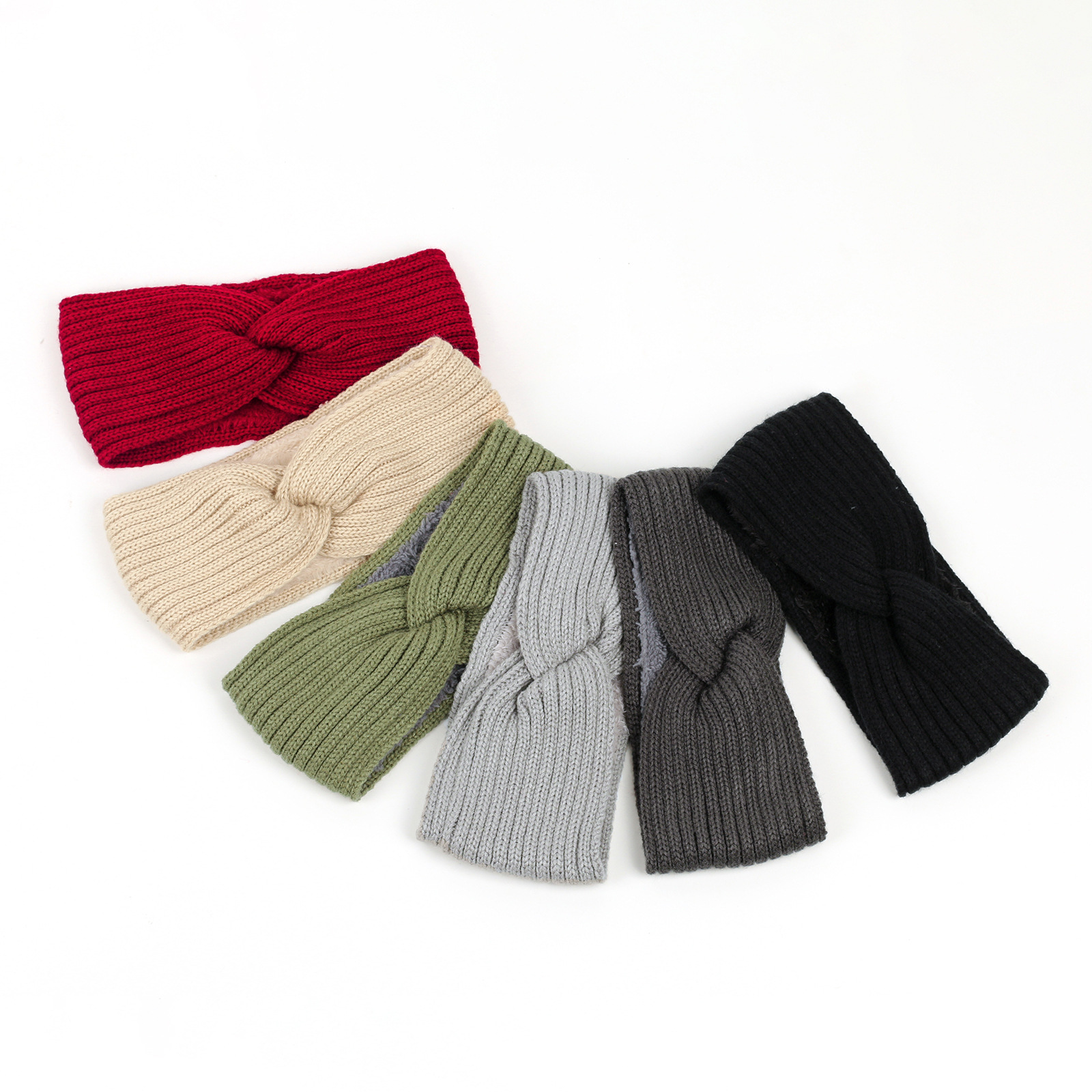 Accessoires pour cheveux tricotés en velours, bandeaux en laine épaisse pour protection contre la chaleur et le froid, bandeaux de sport, protège-oreilles, bandeaux croisés pour femmes_voghion.com