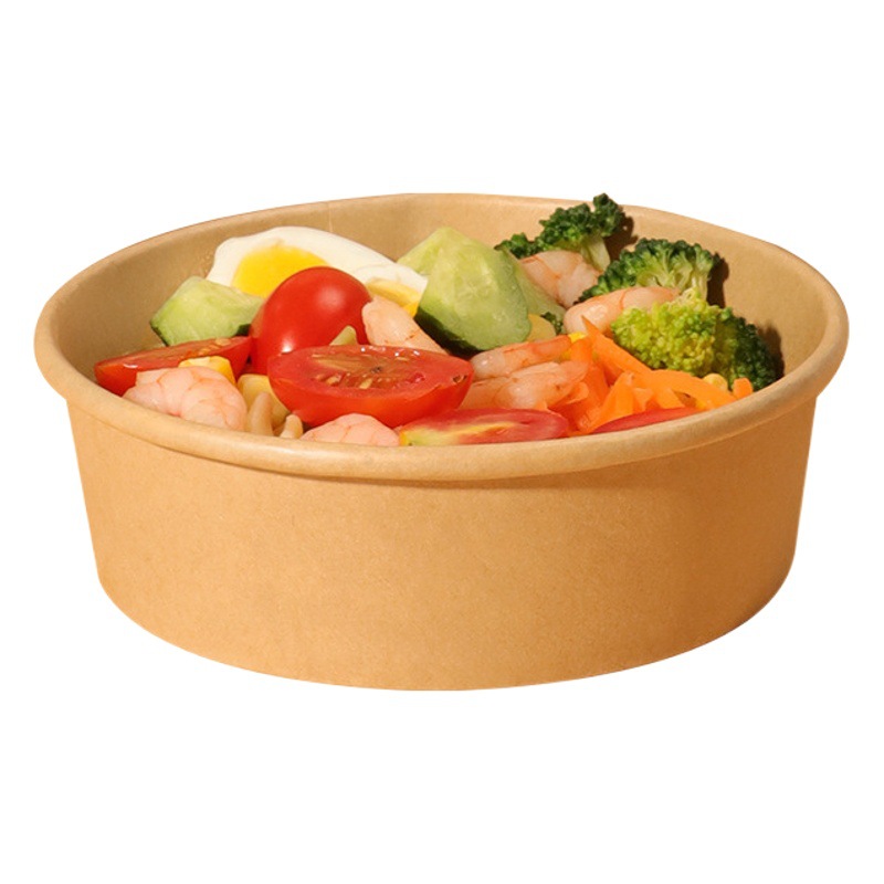 Caja de embalaje de papel Kraft al por mayor caja de almuerzo de fideos instantáneos de grado alimenticio redondo con tapa