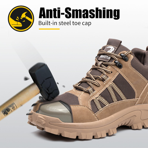 Cross-border high-top labor protection shoes for men in autumn and winter, anti-smash and puncture-proof safety protective shoes for construction site work, labor protection shoes for all seasons