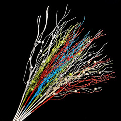 跨境貨源43厘米龍鬚泡金粉球聖誕樹裝飾品新年聖誕節派對裝扮掛飾