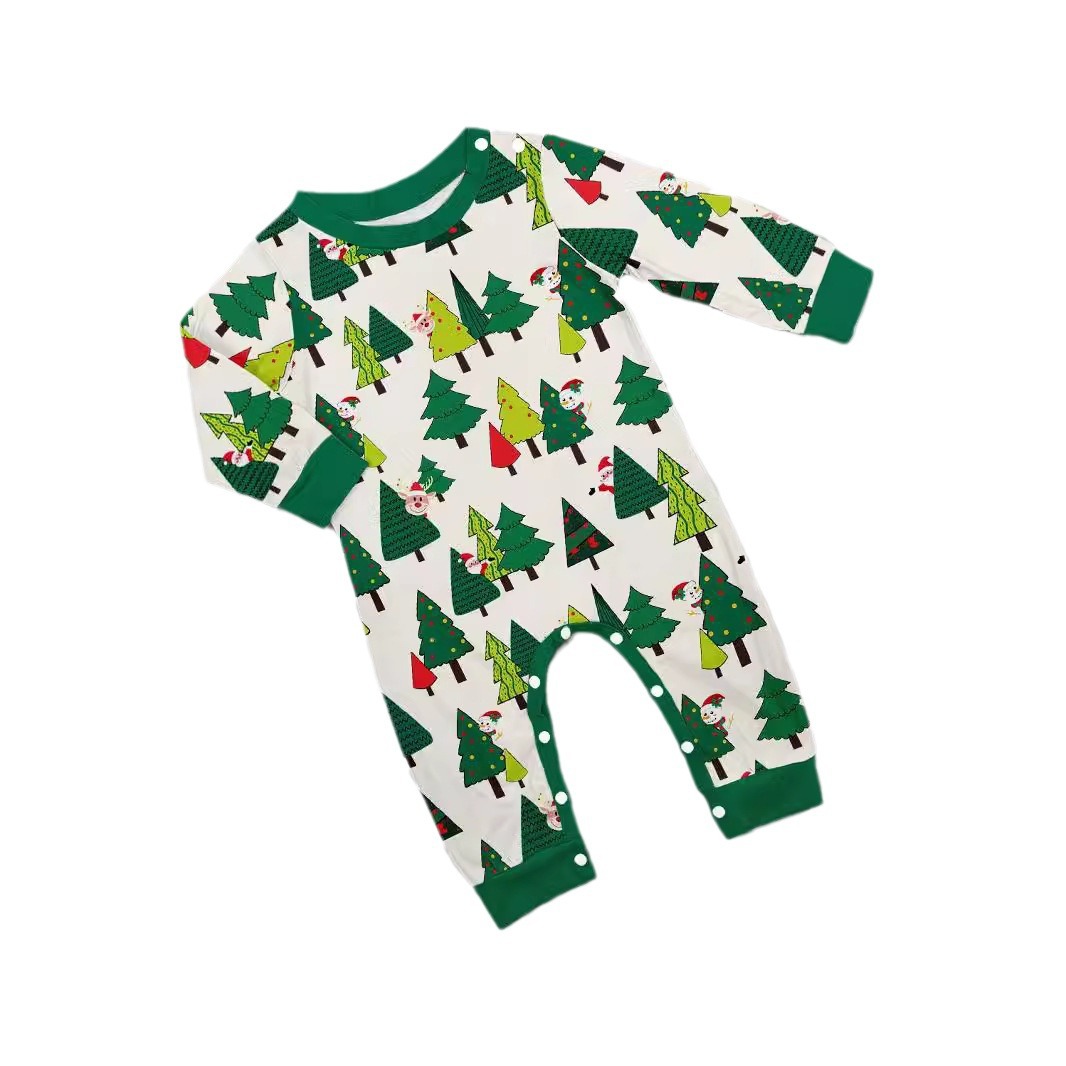 Vêtements de famille de Noël Père Noël bonhomme de neige cerf vêtements de maison imprimés pyjamas_voghion.com