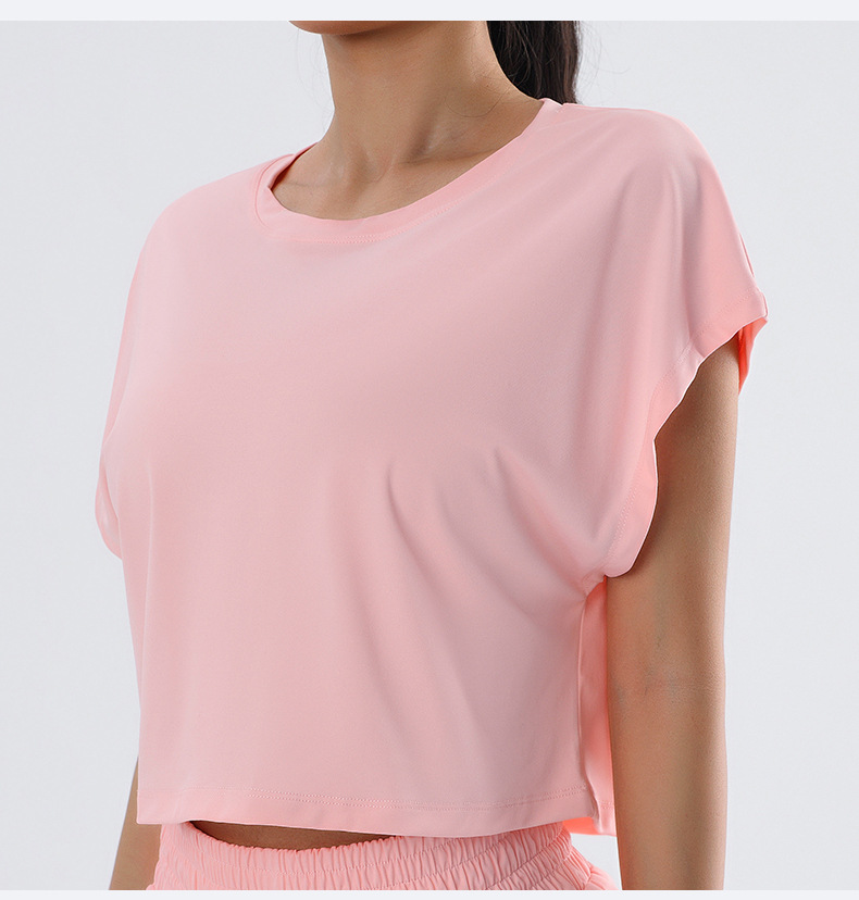 Casual Solid Color Nylon Round Neck Active Tops T-shirt display picture 4