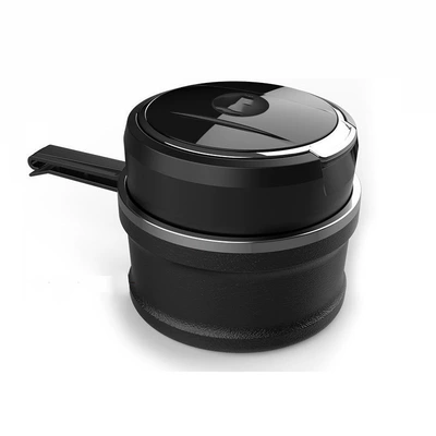 Car interior car ashtray multi-function car with lid modified decoration special supplies invisible anti-fly ash suspension type (Car ashtray) - bright-silver