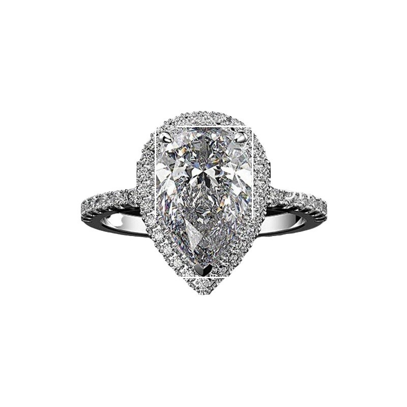 Explosive Creative Sparkling Water Drop shaped Zircon Wedding Ring Women's Jewelry Luxury_voghion.com