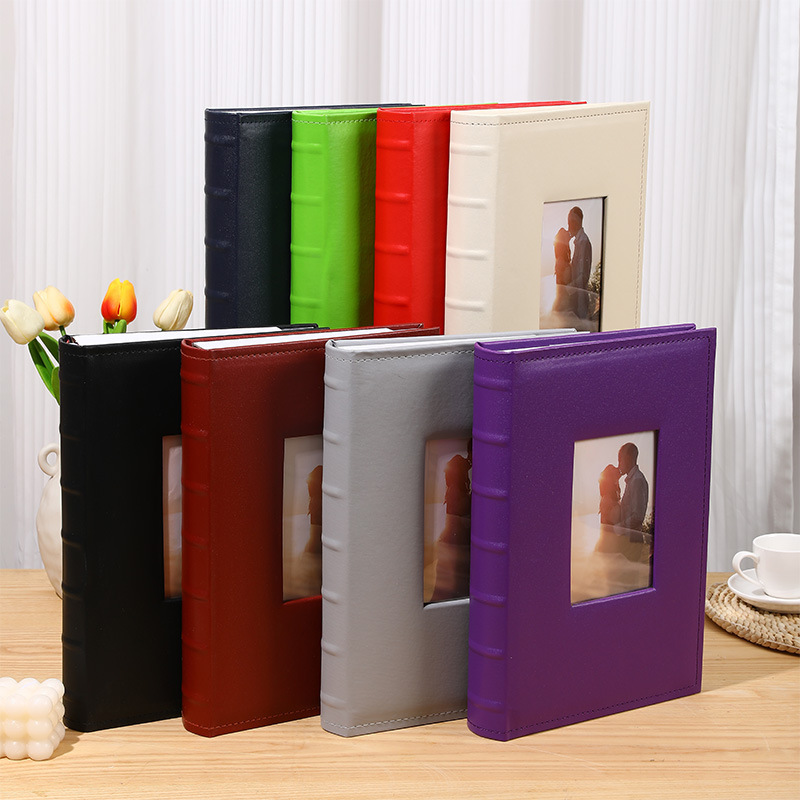 Manicai Leather Round Back Paper Core 4R6 Inches 300 Insert Photo Album Home Photo Studio Wholesale Cross-Border