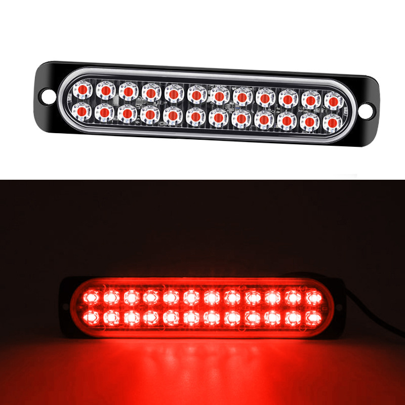 Dual fila 24 lámparas de advertencia de camión 24LED estallar lámparas laterales ultra delgadas