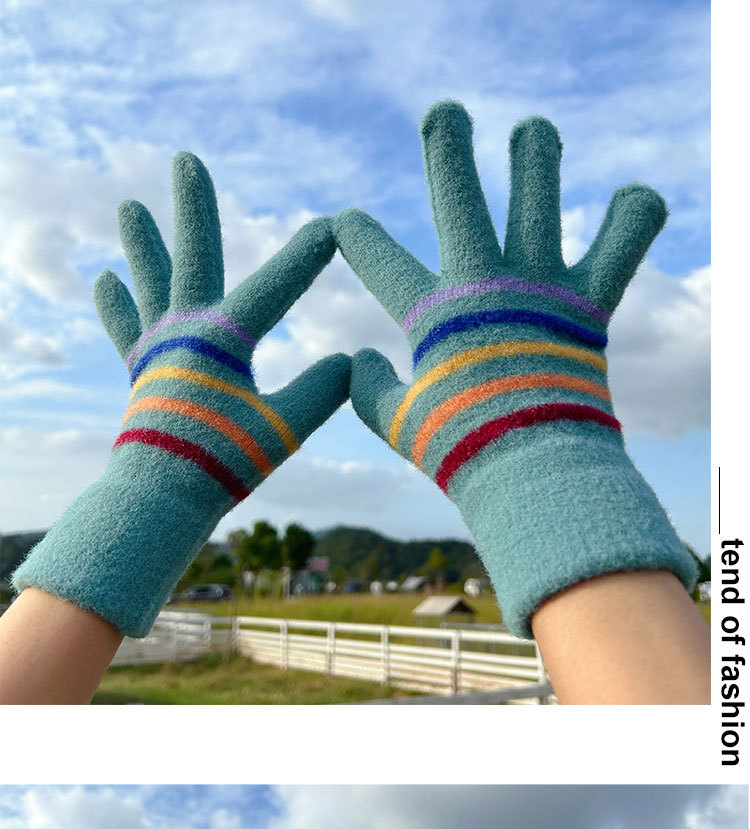 Unisex Vintage Style Stripe Gloves 1 Pair display picture 1