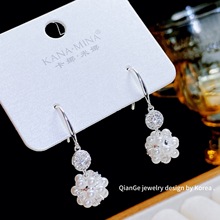 卡娜米娜 法式轻奢锆石珍珠小球耳环女 2025新款潮时尚小香风耳饰