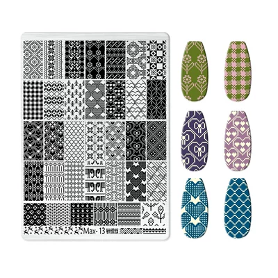 Dırnaq bəzəkləri — Nail Art Egg Plate Nail Art - max-013-with-back-plate
