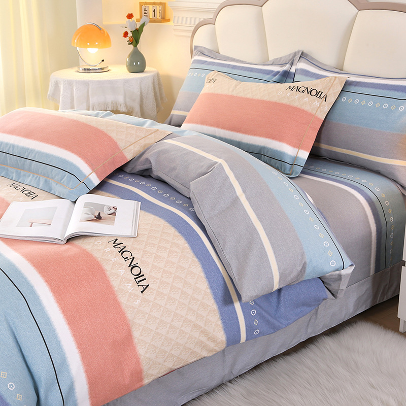 Algodón grueso molido cuatro piezas de sábanas cubiertas de ropa de cama de grado madre y bebé cuatro temporadas de tres piezas de algodón