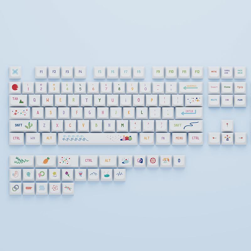 PBT material XDA altura bola tapa sublimación Pacha perro tema patrón grande conjunto completo universal Teclado mecánico keycap