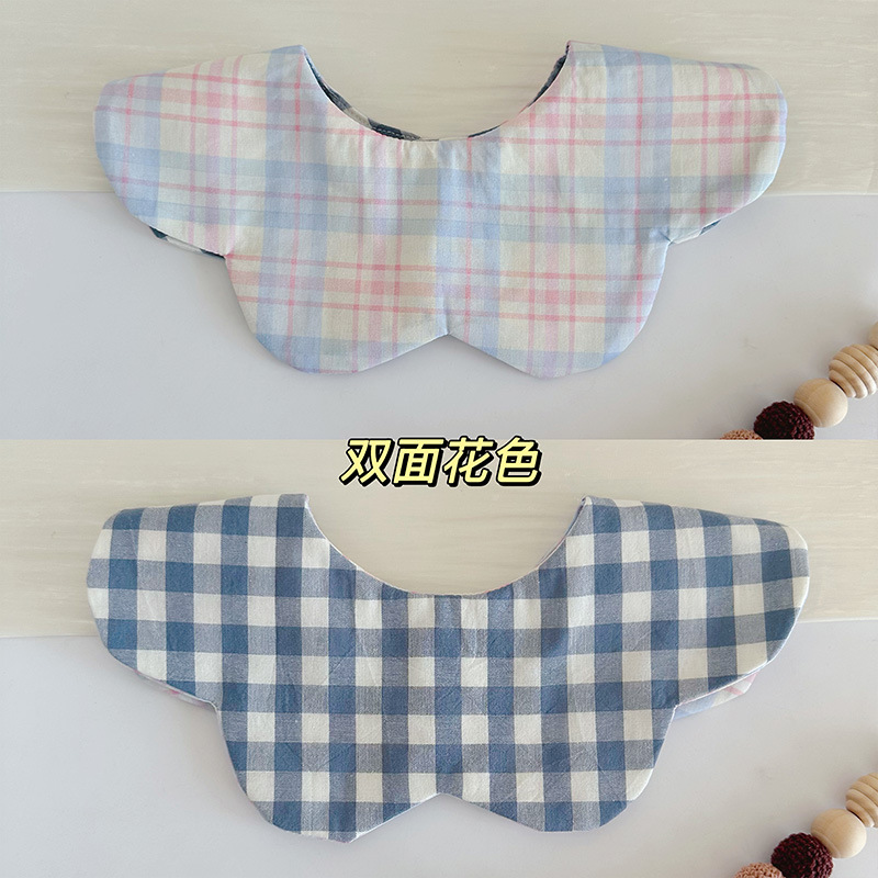 19双面纱布粉蓝格