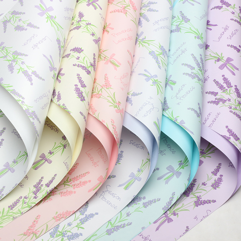 HUAXI PEWIN Papel de lavanda flor flor flor florista ramo DiDi regalo papel de envoltura de flores materiales de papel elegantes