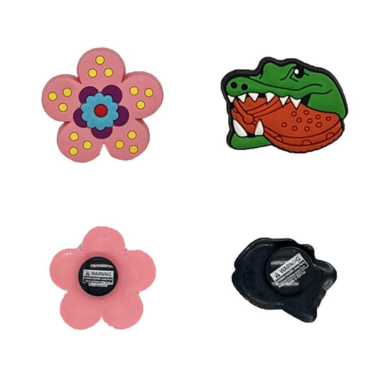 Factory direct garden shoes hole shoes plastic diy accessories accessories shoes flower buckle with English logo I-buckle