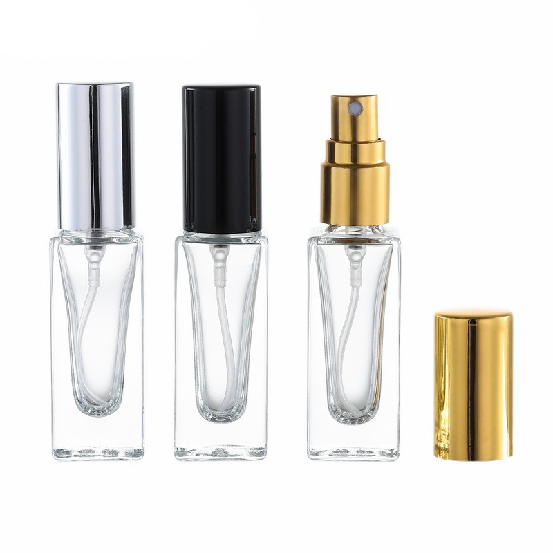 B063 - 5ml 10ml 20ml 30ml muestra portátil de vidrio de fragancia envasado botella de pulverización de presión vacía