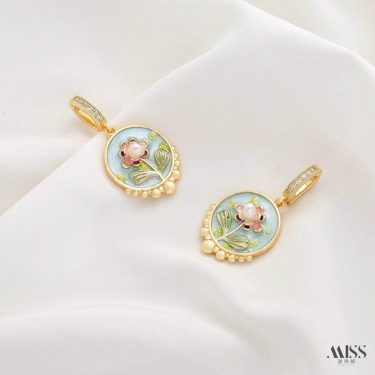 Мод pendant из органического жемчуга, свитер, аксессуар, ручная роспись, цветочная, китайский стиль, стиль высокого качества