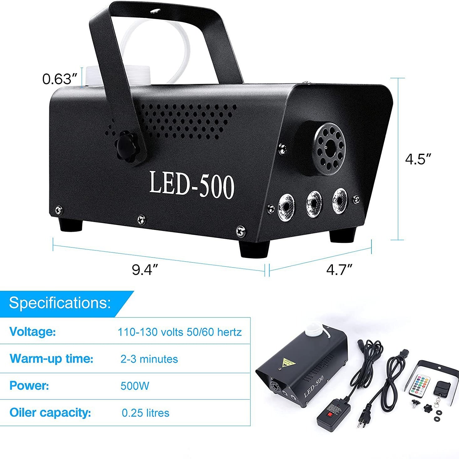 LED400W/500W Selección de color a todo color máquina de humo bar boda KTV sala privada etapa máquina de humo etapa de iluminación