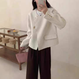 网红爆款2025秋冬新款双面羊绒羊毛大衣短款小个子毛呢外套女装