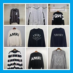 対外貿易卸売りAM1RIトレンドアルファベットロゴジャカード流蘇破壊破穴ゆるい風フード付き丸襟セーター