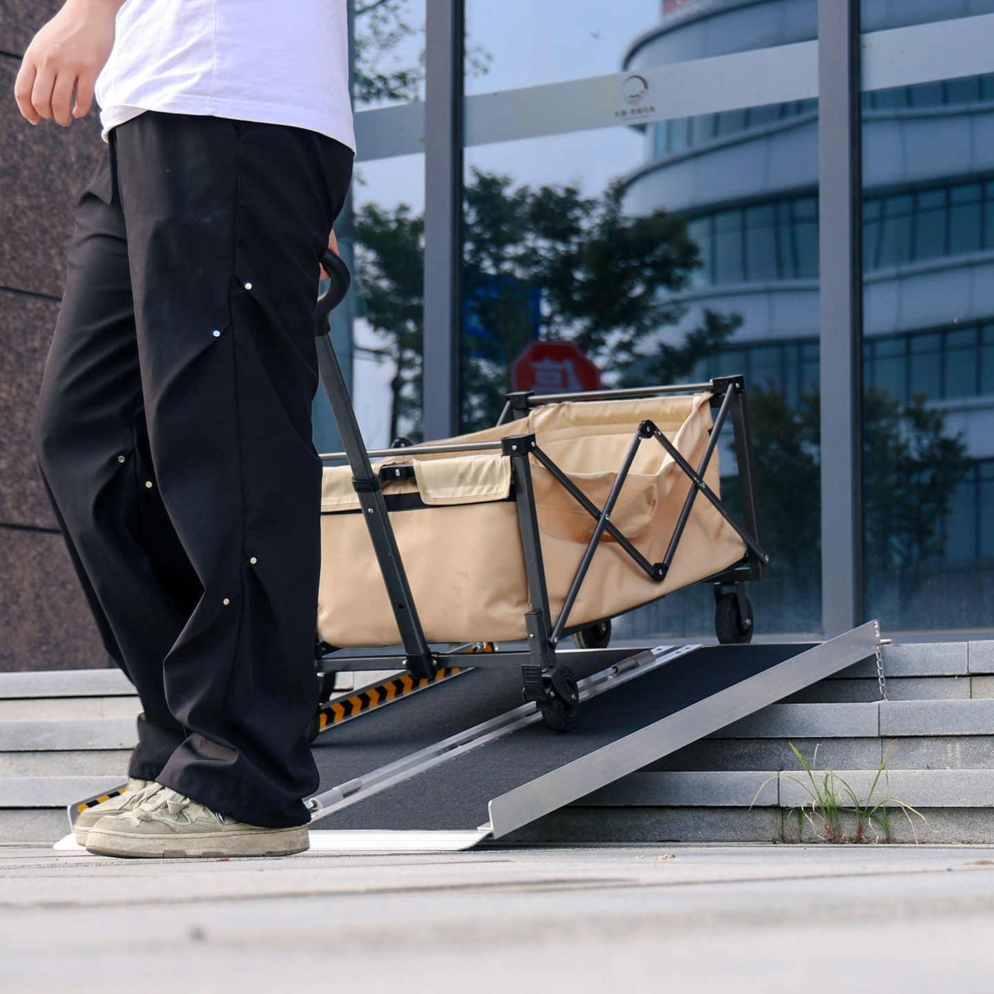 silla de ruedas escalera de rampa placa carro coche eléctrico motocicleta balance coche sin barreras rampa de aluminio escalera de aluminio portátil