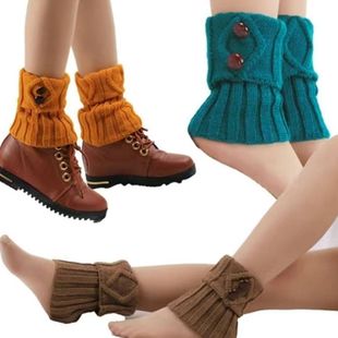 Ankle collar autumn and winter women's ankle protection knitted socks wool all-match warm leg cover short foot cover loose pile socks Korean