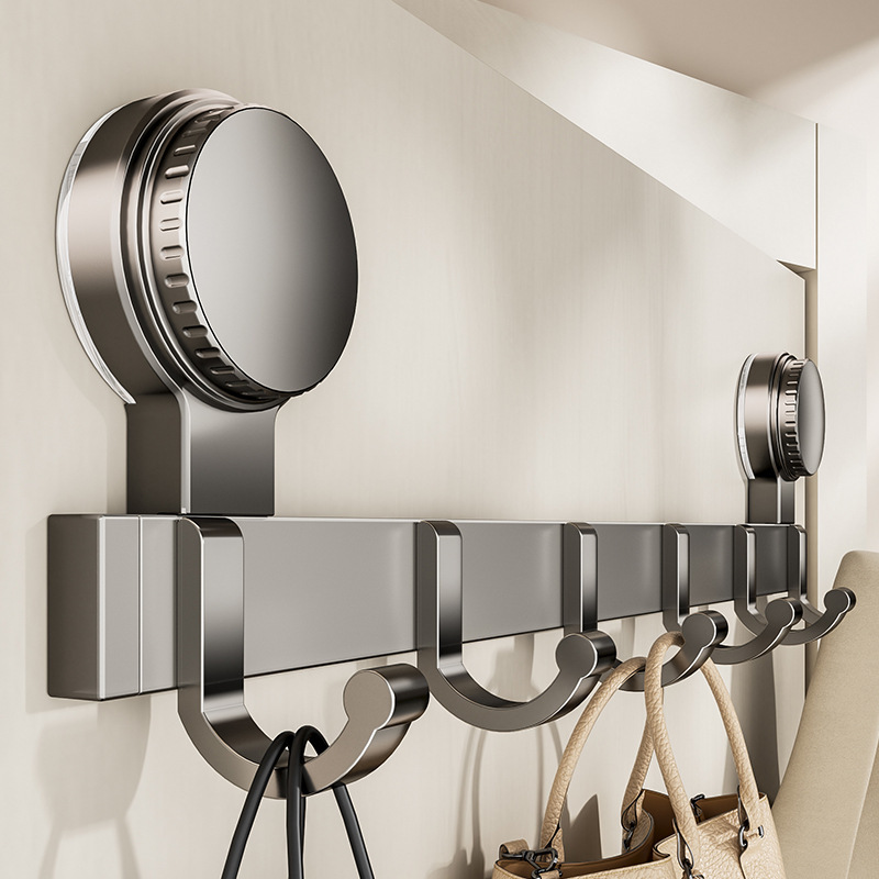 Suction cup door hook non-perforated a row of strong load-bearing clothes hook entrance door hanger storage hook