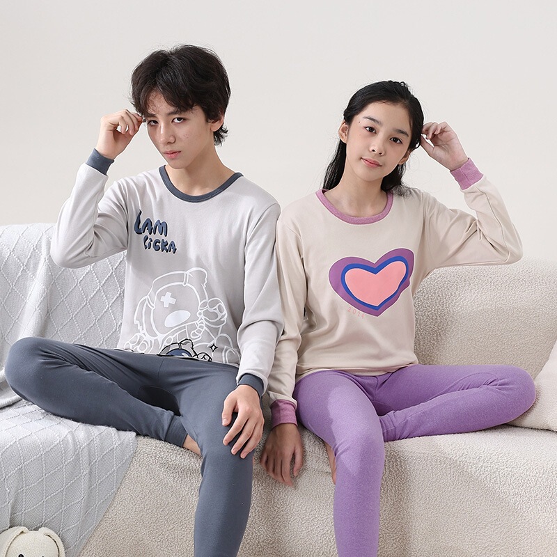 New winter children's thermal underwear, medium and large children's shirts and pants, boys' student pajamas, girls' teen sets New winter children's thermal underwear, medium and large children's shirts and pants, boys' student pajamas, girls' teen sets