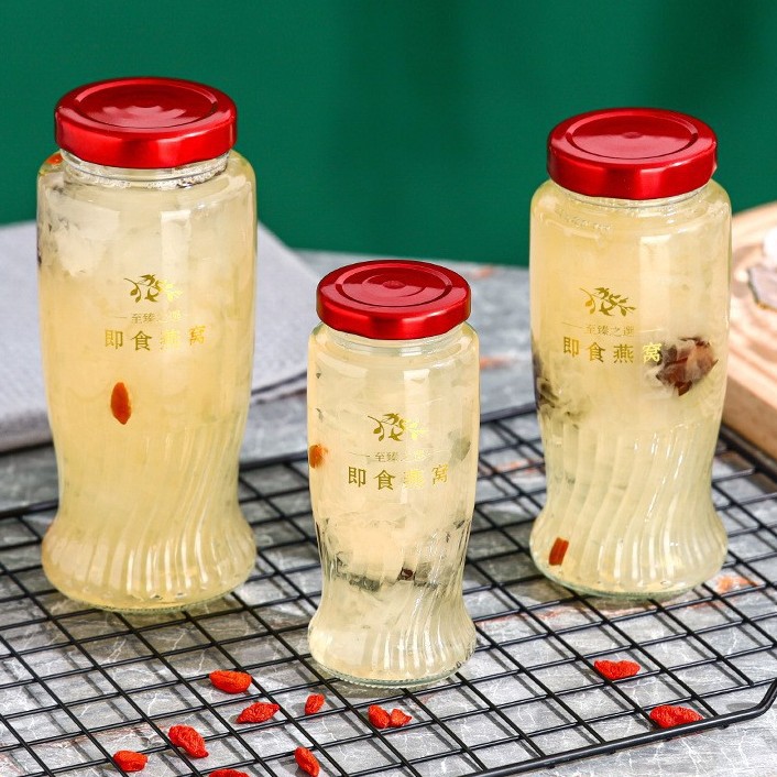 即食燕窝分装玻璃罐可蒸煮耐高温大口鲜炖瓶子500ml鱼胶花胶瓶子