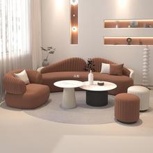 2023新款沙发小户型洋气服装店卧室弧形沙发懒人懒人沙发奶茶店.