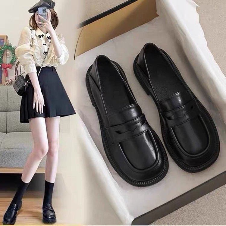 Lente 2025 Nieuwe leren damesloafers voor op het werk, zachte zool, Britse stijl, veelzijdige schoenen voor dames_voghion.com