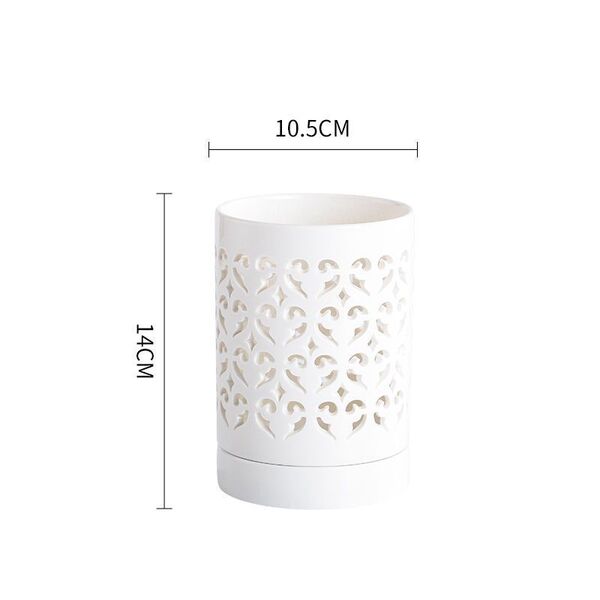 镂空陶瓷筷子笼雕通筷筒厨房收纳置物沥水防霉筷桶种植蝴蝶兰花盆