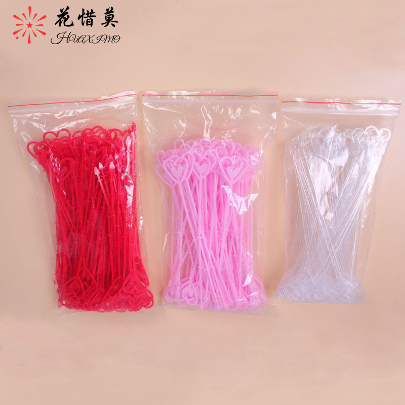 Clip de tarjetas de cabello recto ramo de flores en forma de corazón estampado de plástico flores materiales de embalaje de regalos de flores suministros de florista