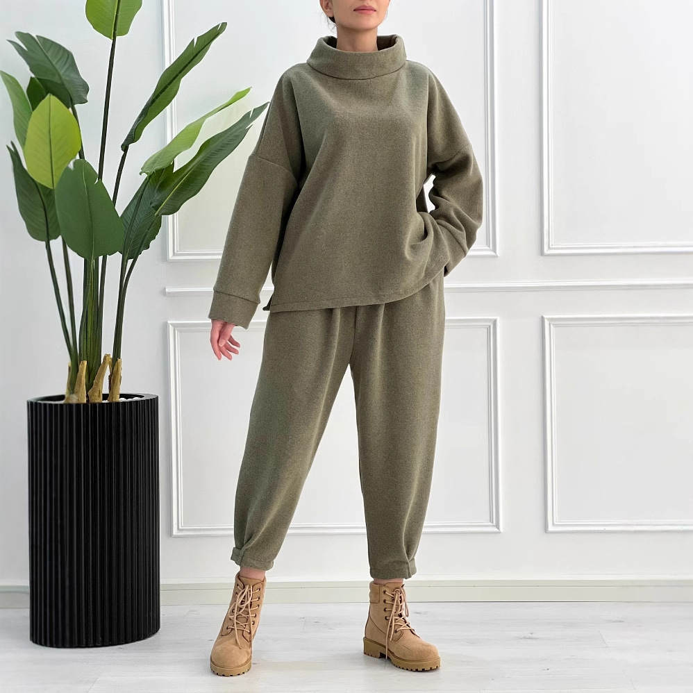 autumn solid color colored casual trousers for leisure