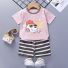 Children's summer sleeves, set, T-shirt for boys, clothing, children's clothing, Korean style