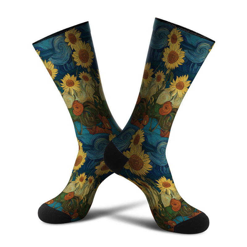 360 Seamless Digital Printing 3D Digital Printing Trendy Socks Van Gogh Sunflower Fashion Stylish Stockings 360 Seamless Digital Printing 3D Digital Printing Trendy Socks Van Gogh Sunflower Fashion Stylish Stockings