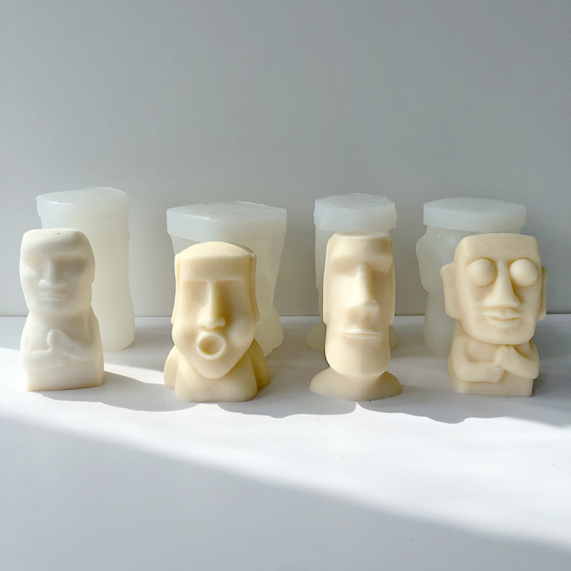 Nórdico abstracto vela decoración molde DIY creativo hecho a mano jabón aromaterapia fragante piedra Silicona