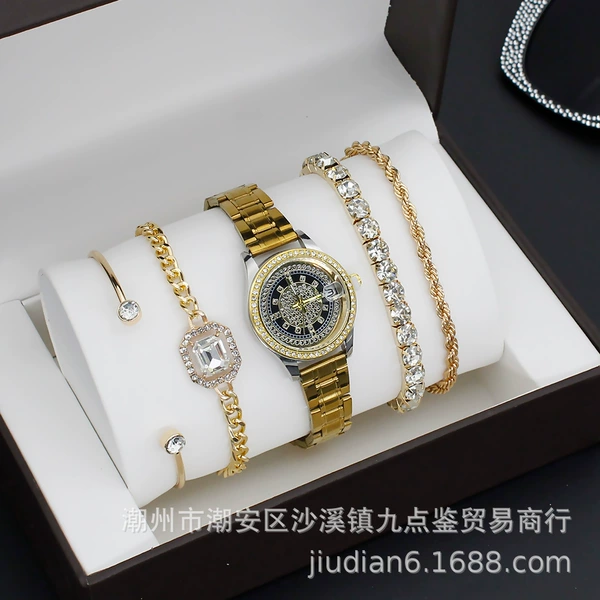 240105 Black Noodle Gold with Watch+Bracelet 4+Box
