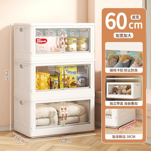 White-60 face width-3 layer storage box