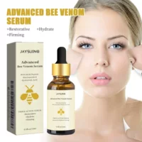 Эссенция с пчелиным ядом Jaysuing Bee Venom Essence разглаживает тонкие линии и носогубные складки, восстанавливает тусклость, увлажняет и подтягивает кожу, эссенция против морщин.
