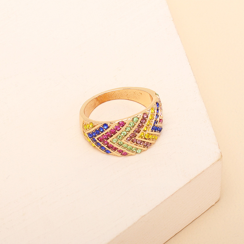 7g Weight Women'S Gender Gold, Silver Color Wholesale Jewelry Color Rhinestone Ring Nihaojewelry 5