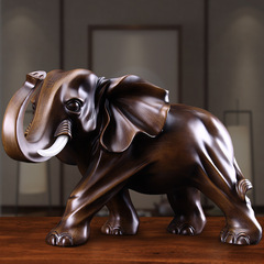 Chinese-style elephant sculpture home living room liquor cabinet TV cabinet decoration item resin craft moving gift