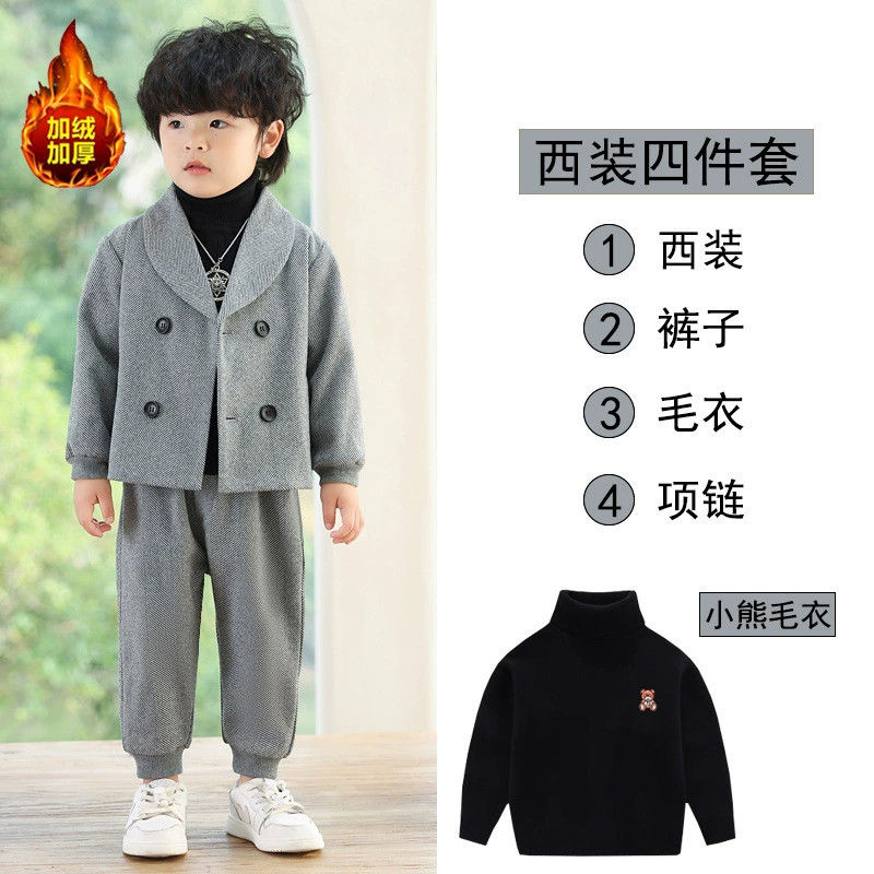 Детский fleece классический костюм для отдыха, костюм цветочного мальчика, платье девочки цветов, корейский стиль, для выступлений