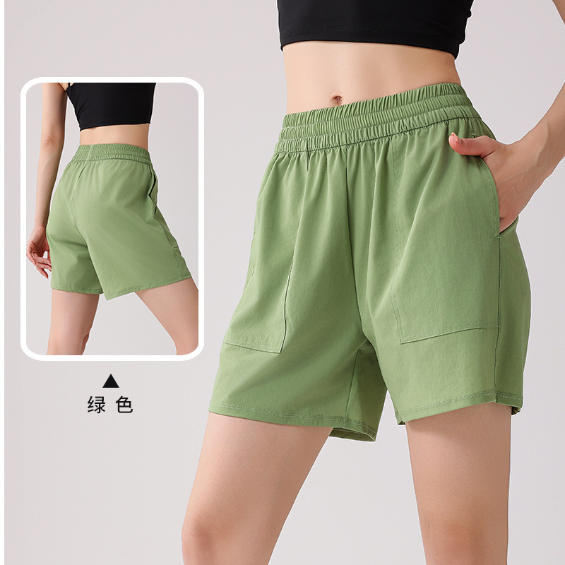 Yoga Shorts for Women, Outdoor Running, Loose Pockets, Loose Cycling Shorts, Drawstring Tummy Control Yoga Shorts