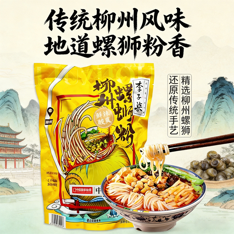 李子柒柳州螺蛳粉335g广西螺蛳粉方便速食米粉米线夜宵螺蛳粉批發