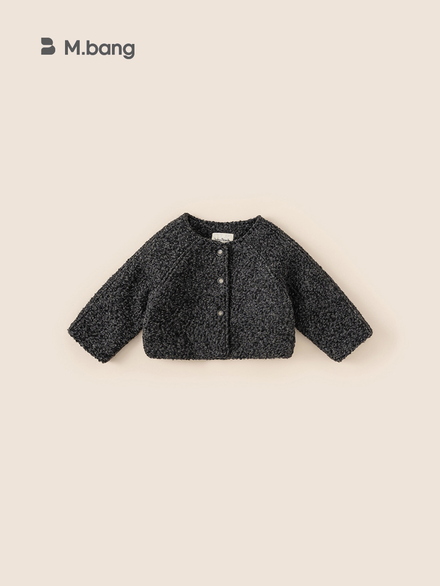 Youbao ropa para niños 2024 invierno nueva chaqueta acolchada para bebé femenino chaqueta de punto de manga larga con cuello redondo y todo fósforo para niños