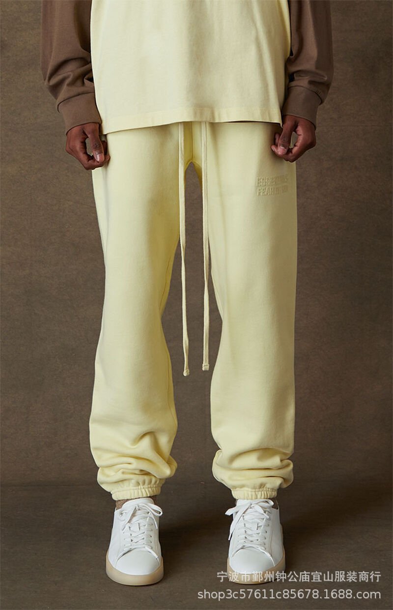 Fear of God Essentials Sweatpants Flocked Logo Yellow