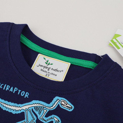 Children's Summer 2025 T-Shirts with Glow-in-the-Dark Dinosaurs for Boys, Short-Sleeve Tops, Children's T-Shirts from Factory