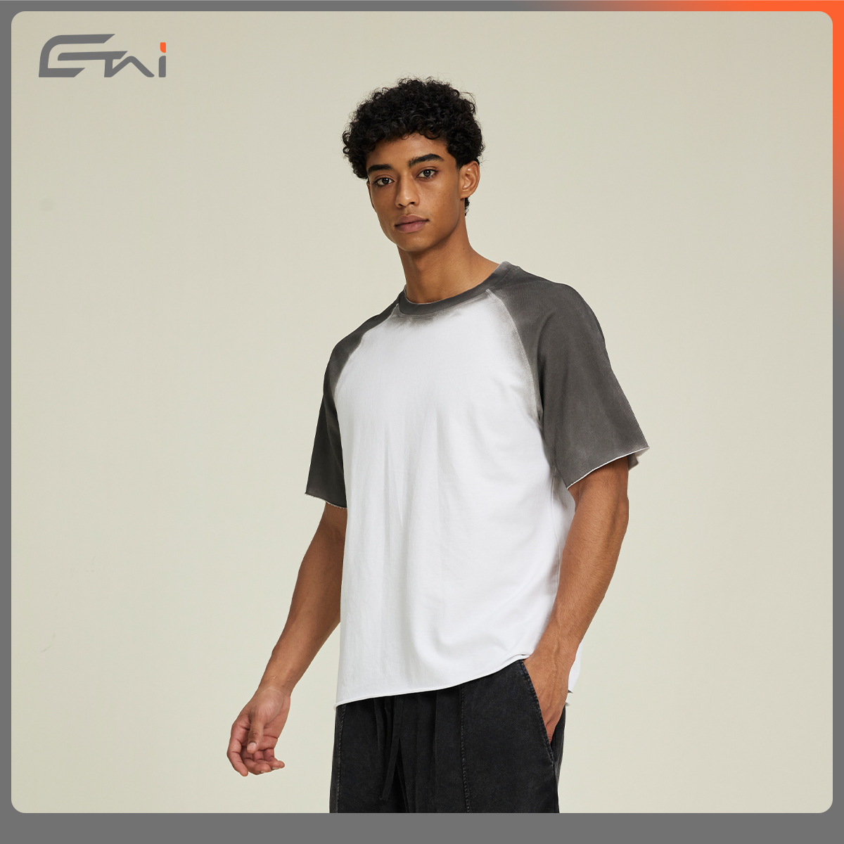 ETAI Hombre| Camiseta de cuello redondo de algodón pesado suelta, camiseta de manga corta de alta calidad de la marca de moda masculina