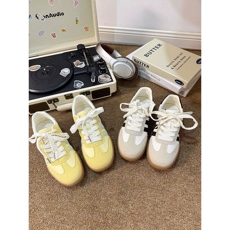 Немецкая Обувь Женская весна и лето 2025 Новый допаминовый цвет плоский фон дикая дышащая повседневная обувь спортивная обувь арганд